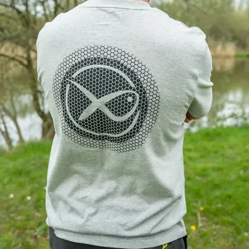 Matrix Large Logo Marl Grey / Lime Fishing T-Shirt