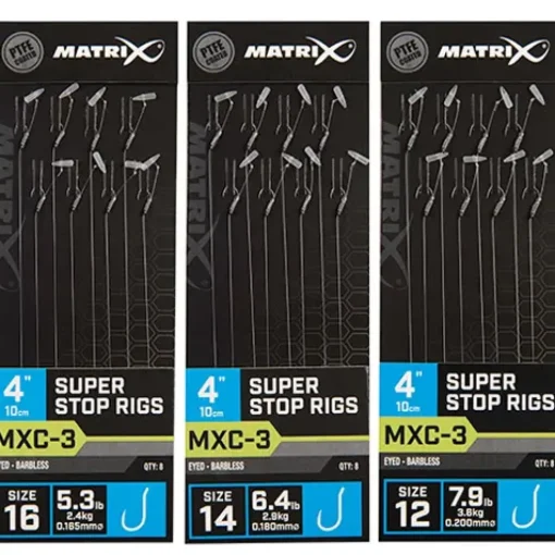 Matrix MXC-3 Eyed Barbless Super Stop Rigs 10cm
