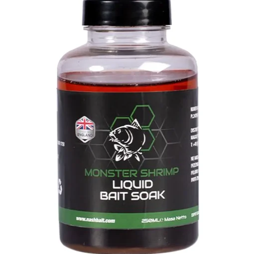 Nash Monster Shrimp Liquid Bait Soak 250ml- Bait & Additives