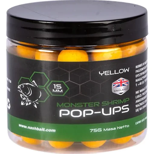 Nash Monster Shrimp Pop Ups Yellow 75g- Bait & Additives