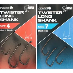 Nash Pinpoint Twister Long Shank Hooks- Terminal Tackle