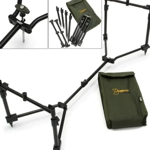 NGT Dynamic 3 Rod Compact Pod Fully Adjustable + Buzz Bars + Case- Rod Pods