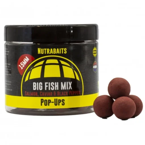 Nutrabaits Big Fish Mix Salmon Caviar & Black Pepper Shelf Life Fishing Pop Ups- Bait & Additives