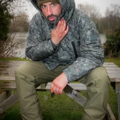 One More Cast OMC Splash Camo Mrigal Spring Water Resistant Fishing Jacket- Clothing