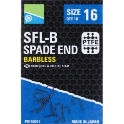 Preston SFL-B Spade End Barbless Hooks