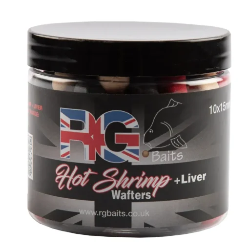 RG Baits Multi Colour Wafter 13.5mm Hot Shrimp And Liver- Bait & Additives