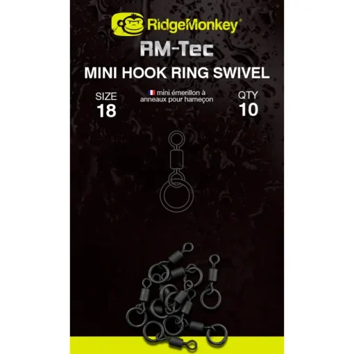 Ridge Monkey RidgeMonkey RM-Tec Mini Hook Ring Swivel- Terminal Tackle