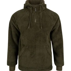 Speero Sherpa Dark Olive Fleece Hoodie- Clothing