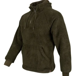 Speero Sherpa Dark Olive Fleece Hoodie- Clothing
