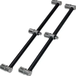 Summit Tackle Summit Black Aluminium & Stainless 3 Rod Fixed Buzz Bar (Pair)- Rod Support