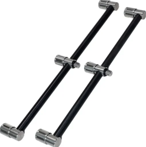 Summit Tackle Summit Black Aluminium & Stainless 3 Rod Fixed Buzz Bar (Pair)- Rod Support