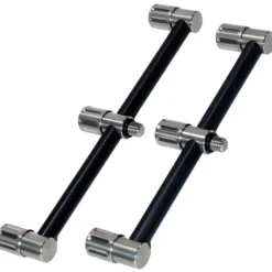 Summit Tackle Summit Black Aluminium & Stainless 3 Rod Mini Fixed Buzz Bar (Pair)- Rod Support
