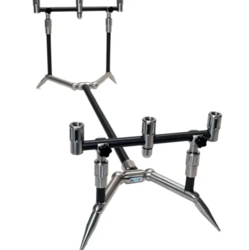 Summit Tackle Summit Black Aluminium & Stainless Low Pro 3 Rod Mini Pod Kit- Rod Pods