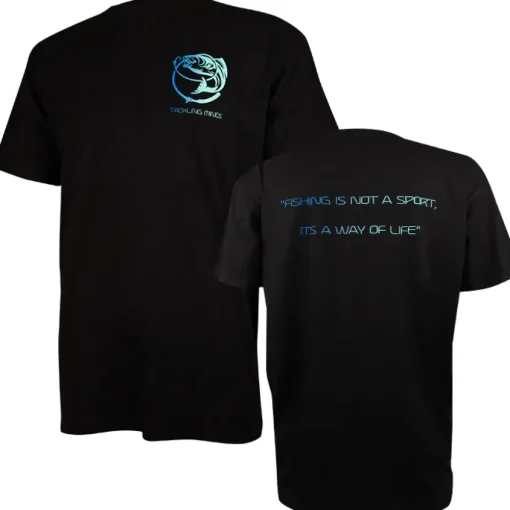 Tackling Minds Ultra Premium Basic Black Fishing T-Shirt