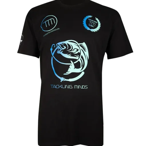 Tackling Minds Ultra Premium Black Fishing T-Shirt- New Arrivals | Clothing