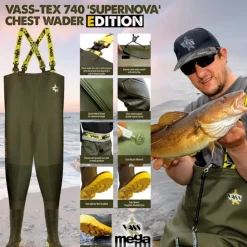 Vass 740E SuperNova Heavy Duty PVC Chest Wader With Knee-reinforcement- Waders & Boots
