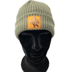 Vass Organic Cotton Honeycombe Beanie Khaki- Clothing