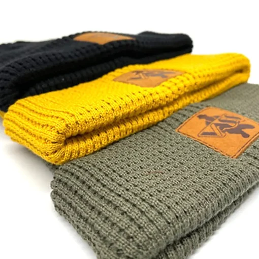 Vass Organic Cotton Honeycombe Beanie Khaki- Clothing