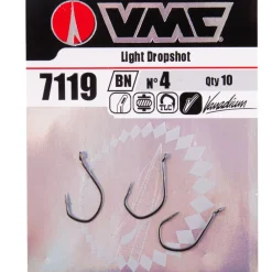 VMC 7119 Black Nickel Drop Shot Super Light Single Hooks