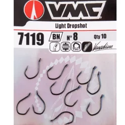 VMC 7119 Black Nickel Drop Shot Super Light Single Hooks